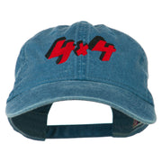 4 By 4 Embroidered Washed Cap