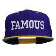 Famous Embroidered Two Tone Snapback Cap