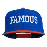 Famous Embroidered Two Tone Snapback Cap