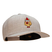 Fall Owl Embroidered Faux Jute 6 Panels Structured Snapback Cap