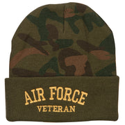 Air Force Veteran Letters Embroidered Camo Beanie