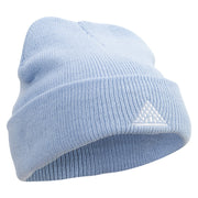 Louvre Landmark Logo Embroidered Super Stretch Knit Watch Cap Beanie - Columbia-Blue OSFM