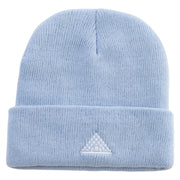 Louvre Landmark Logo Embroidered Super Stretch Knit Watch Cap Beanie - Columbia-Blue OSFM