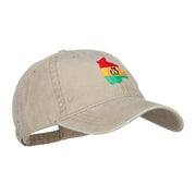 Bolivia Map Flag Embroidered Washed Cap