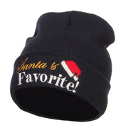 Santa's Favorite Embroidered Long Beanie