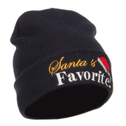 Santa's Favorite Embroidered Long Beanie