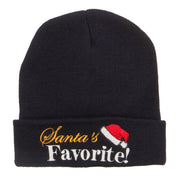 Santa's Favorite Embroidered Long Beanie