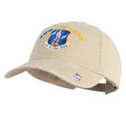 Air National Guard Veteran Embroidered Washed Solid Pigment Dyed Cotton Twill Brass Buckle Cap - Khaki OSFM
