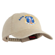 Air National Guard Veteran Embroidered Washed Solid Pigment Dyed Cotton Twill Brass Buckle Cap - Khaki OSFM