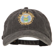 US Air Force Veteran Circle Embroidered Washed Cotton Twill Cap