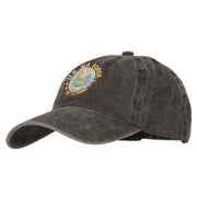 US Air Force Veteran Circle Embroidered Washed Cotton Twill Cap