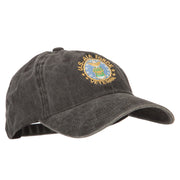 US Air Force Veteran Circle Embroidered Washed Cotton Twill Cap