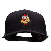 Fall Owl Embroidered Faux Jute 6 Panels Structured Snapback Cap