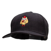 Fall Owl Embroidered Faux Jute 6 Panels Structured Snapback Cap