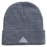 Louvre Landmark Logo Embroidered Super Stretch Knit Watch Cap Beanie - Lt-Grey OSFM