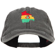 Bolivia Map Flag Embroidered Washed Cap