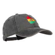 Bolivia Map Flag Embroidered Washed Cap