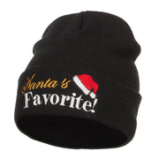 Santa's Favorite Embroidered Long Beanie