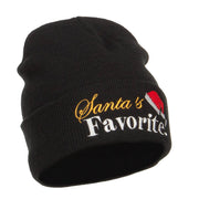 Santa's Favorite Embroidered Long Beanie