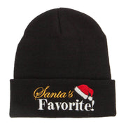 Santa's Favorite Embroidered Long Beanie