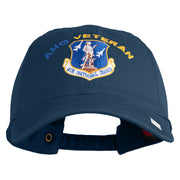 Air National Guard Veteran Embroidered Washed Solid Pigment Dyed Cotton Twill Brass Buckle Cap - Navy OSFM