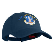 Air National Guard Veteran Embroidered Washed Solid Pigment Dyed Cotton Twill Brass Buckle Cap - Navy OSFM