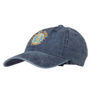 US Air Force Veteran Circle Embroidered Washed Cotton Twill Cap