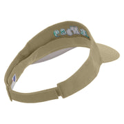 North Dakota Embroidered Cotton Sports Visors - Khaki OSFM