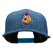 Fall Owl Embroidered Faux Jute 6 Panels Structured Snapback Cap