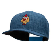 Fall Owl Embroidered Faux Jute 6 Panels Structured Snapback Cap