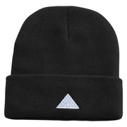 Louvre Landmark Logo Embroidered Super Stretch Knit Watch Cap Beanie - Black OSFM