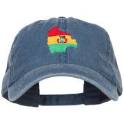 Bolivia Map Flag Embroidered Washed Cap