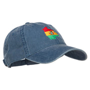 Bolivia Map Flag Embroidered Washed Cap