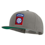Licensed 82nd Airborne Military Embroidered 5 Panel Flat Bill Twill Snapback Solid Cap - Dk-Grey OSFM