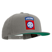 Licensed 82nd Airborne Military Embroidered 5 Panel Flat Bill Twill Snapback Solid Cap - Dk-Grey OSFM