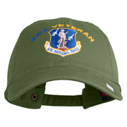 Air National Guard Veteran Embroidered Washed Solid Pigment Dyed Cotton Twill Brass Buckle Cap - Olive OSFM