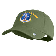 Air National Guard Veteran Embroidered Washed Solid Pigment Dyed Cotton Twill Brass Buckle Cap - Olive OSFM