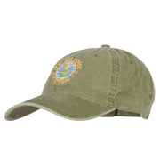 US Air Force Veteran Circle Embroidered Washed Cotton Twill Cap