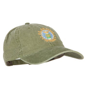 US Air Force Veteran Circle Embroidered Washed Cotton Twill Cap