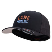 Gone Paddling Embroidered 6 Panel Trucker Flexfit Cap - Black OSFM