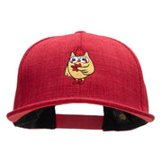 Fall Owl Embroidered Faux Jute 6 Panels Structured Snapback Cap