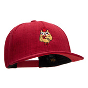 Fall Owl Embroidered Faux Jute 6 Panels Structured Snapback Cap