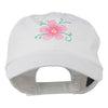 Single Flower Embroidered Low Profile Pet Spun Washed Cap