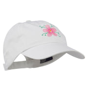 Single Flower Embroidered Low Profile Pet Spun Washed Cap