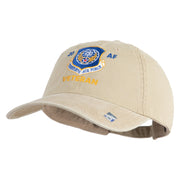 Twentieth Air Force Veteran Embroidered Washed Solid Pigment Dyed Cotton Twill Brass Buckle Cap - Khaki OSFM