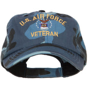 US Air Force Veteran Military Embroidered Enzyme Camo Cap