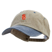 Red South Carolina Logo Embroidered Pigment Dyed Wash Cap - Khaki-Navy OSFM