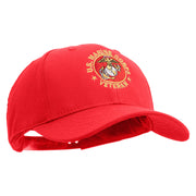 US Marine Corps Veteran Emblem Embroidered 6 Panel Structured Cotton Twill Cap Made in USA - Red OSFM