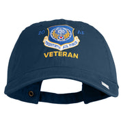 Twentieth Air Force Veteran Embroidered Washed Solid Pigment Dyed Cotton Twill Brass Buckle Cap - Navy OSFM