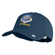 Twentieth Air Force Veteran Embroidered Washed Solid Pigment Dyed Cotton Twill Brass Buckle Cap - Navy OSFM